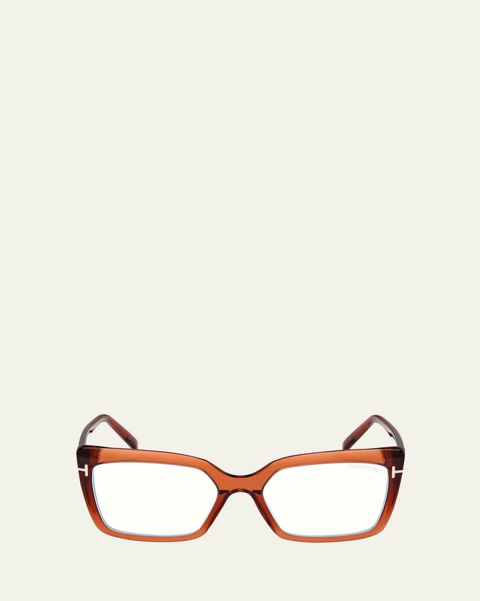 Blue Blocking Acetate Rectangle Glasses